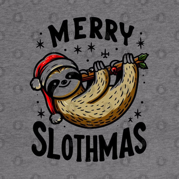 Christmas Sloth Lover Merry Slothmas Funny Xmas Gift by valeriegraydesign